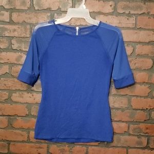 Express Royal Blue Sheer Top S
